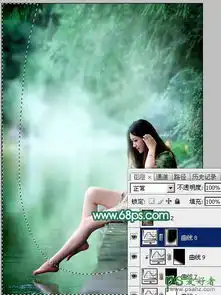 photoshop给湖景边自拍的甜美女孩儿性感照片调出唯美的青绿色效11