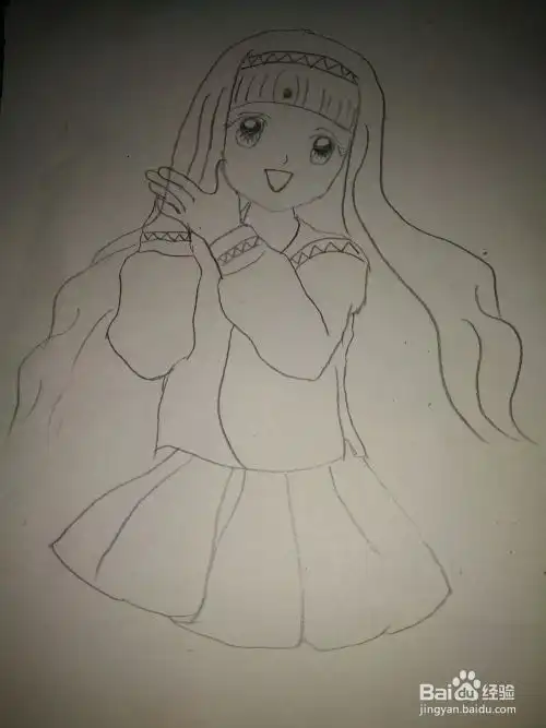 动漫女孩简笔画教程