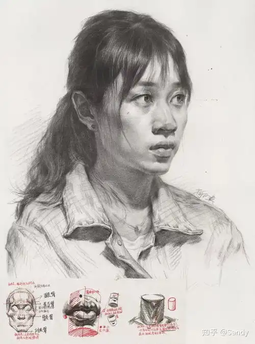 最全解析素描头像女青年画法