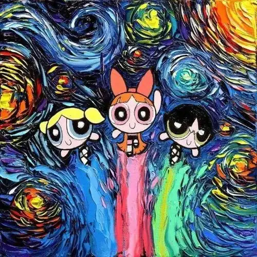 当动漫角色化身油画,这样的海绵宝宝好像挺特别