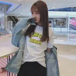 夏季女装韩版原宿风卡通印花宽松显瘦百搭小清新短袖t恤纯棉上衣