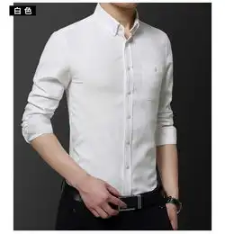 汤河之家男装春季新款纯色衬衫男式韩版长袖方领寸衫修身休闲衬衣