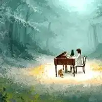 求动漫风景背影女孩图片