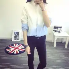 纯棉宽松白衬衣女简约