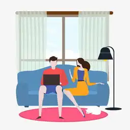 卡通插画风沙发上的情侣图片素材其他格式下载动漫人物大全