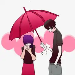 雨天为女朋友撑伞的帅哥图片素材其他格式下载动漫人物大全