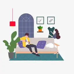 卡通插画风房间里的情侣图片素材其他格式下载动漫人物大全