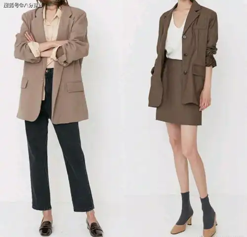 西装外套基础款的组合,轻松提升气质和品味,简约干练不失飒爽