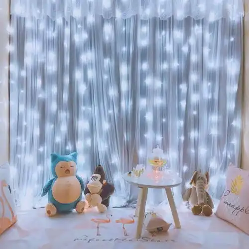 星星灯少女心房间卧室窗帘装饰灯瀑布灯网红灯led小彩灯闪灯串灯