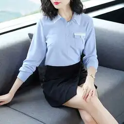 洋湖轩榭2019春夏新款长袖修身ol女式衬衫气质百搭面试职业装上衣