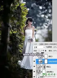 ps摄影调色教程给户外拍摄的漂亮女孩婚纱照调出中性蓝黄色5