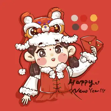 儿童插画头像可爱女孩素材