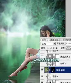 用ps调出唯美青绿色的漂亮女孩照片