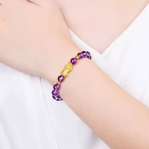 正品黄金手链招财貔貅珍珠女士款本命年足金转运珠手串饰品3d硬金