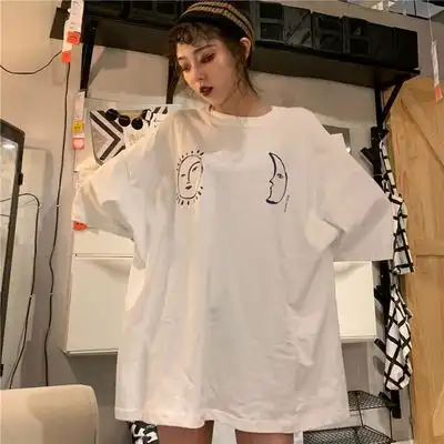 oversizet短袖t恤女宽松韩版ins百搭bf原宿风chic港味mschf上衣服