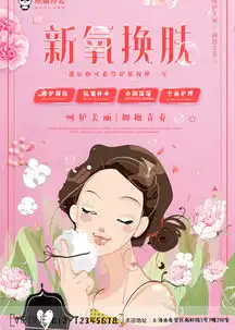 粉色创意卡通新氧焕肤美容海报设计图片下载psd格式素材35435315像素