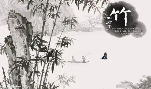 国画竹子设计图室内广告设计
