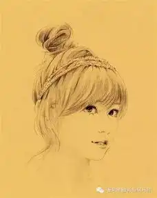 一组漂亮的女生线描肖像