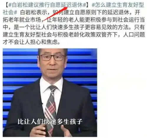 延迟退休或将被取而代之白岩松建议推行新方案,多数人赞同