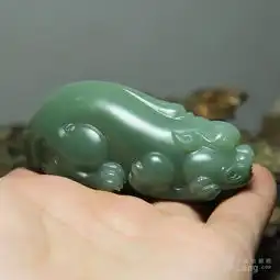 和田玉碧玉鸭蛋青粉青招财进宝旺运辟邪貔貅挂件