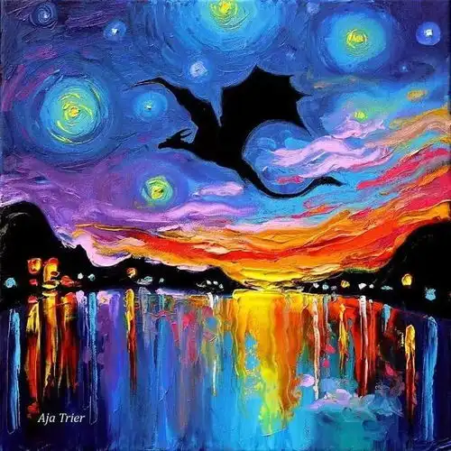 从梵高的星空系列,看一次流星雨