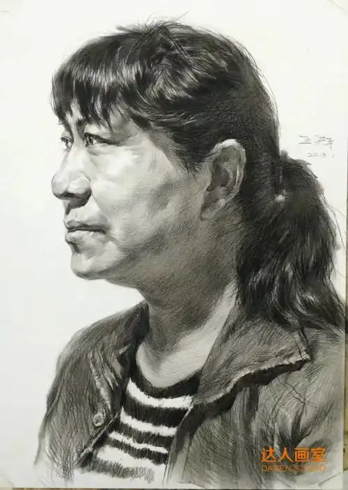 达人画室教程三分钟教会你女性素描头像的面部结构如何表现