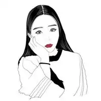 手绘头像黑白简约女生简单头像女生手绘黑白