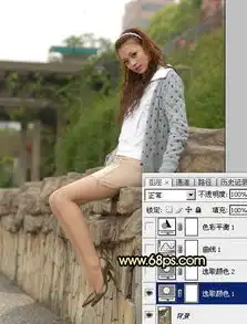 用ps调出紫色霞光唯美外景美女照片