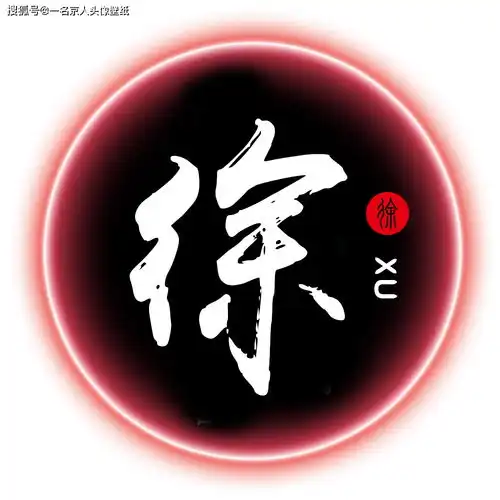 简约炫光姓氏头像,红蓝两色情侣专属,足足20张随你挑选