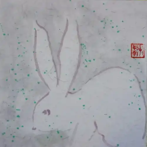 农历兔年画萌兔,小兔有约初一见