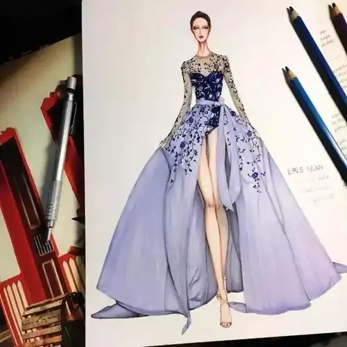这些美到逆天的仙女裙手绘竟然出自一个95年的小哥哥之手,每个爱美的女孩都想pick他
