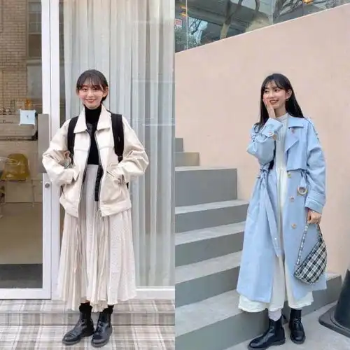 小个子女生冬季穿搭,格纹连衣裙搭配短款外套清爽利落,俏皮甜美