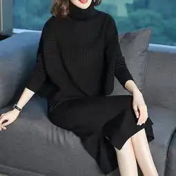 羽绒服搭配这几款高领针织连衣裙,时髦味道瞬间带出来