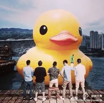 红人红事榜嫩模裸身与黄鸭合影