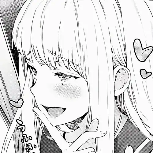 一组黑白漫画风女头