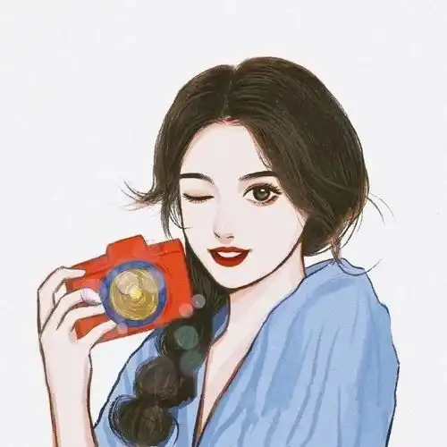 甜美女生手绘头像先遇见自己再遇见别人