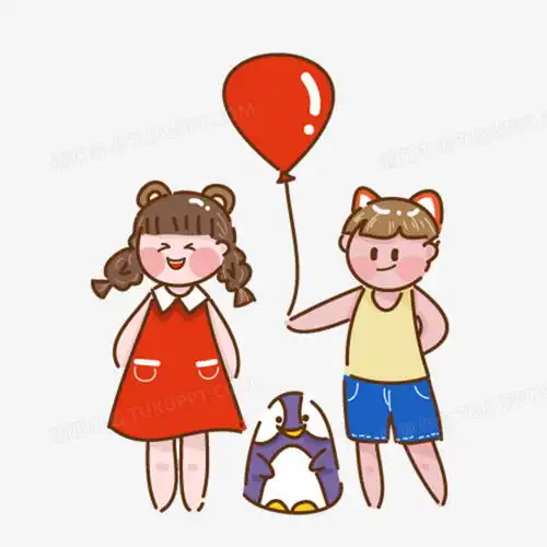 小男孩给小女孩气球卡通手绘元素png图片素材免费下载气球png20002000像素