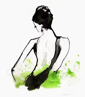 水彩时尚女性肖像插画欣赏