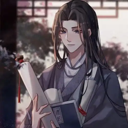 古风动漫男头明月斜,秋风冷,今夜故人来不来,教人立尽梧桐影