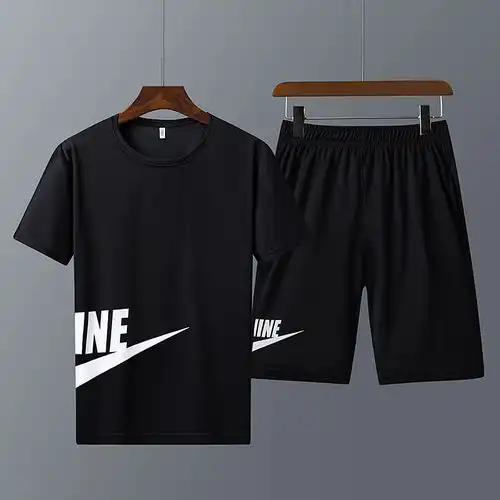 男士夏季运动服套装短袖运动套装男夏天休闲情侣装夏季潮流衣服男