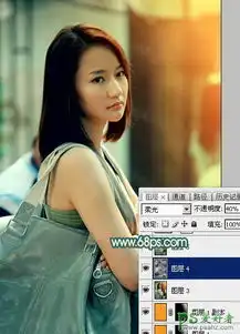 ps调色教程给街道上自拍的唯美女生生活照调出夕阳暖色逆光效果7