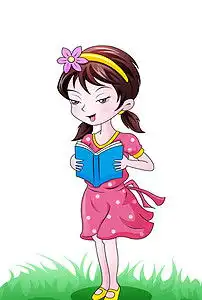 读书少女卡通插画图片素材psd模板下载13.19mb动漫人物大全人物形象