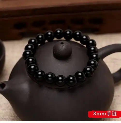 越南沙金手链黑曜石貔貅手链男士女款情侣简约手串招财佛珠礼物