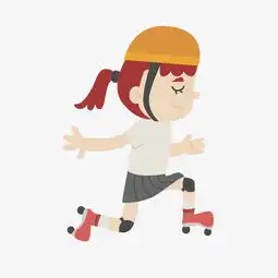 溜冰的女孩矢量素材图片素材其他格式下载动漫人物大全