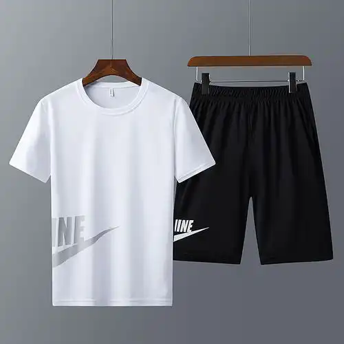 男士夏季运动服套装短袖运动套装男夏天休闲情侣装夏季潮流衣服男