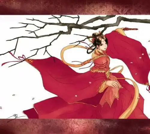 要漫画里的古装女,清淡优雅的