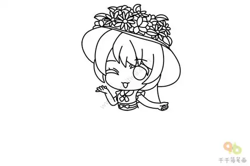 萌系动漫少女简笔画