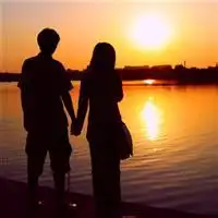 深爱夕阳下情侣牵手头像美丽夕阳
