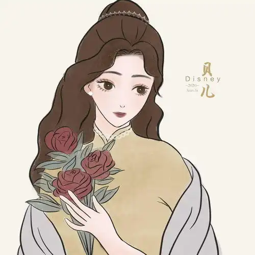 插画风情侣头像图片迪士