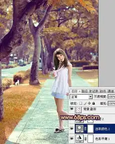 photoshop调出唯美橙红色调外景美女照片4